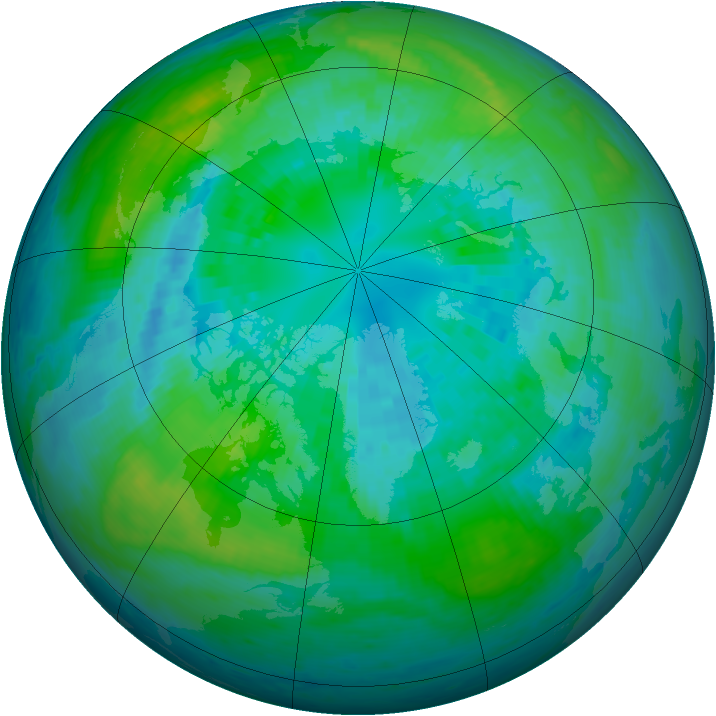 Arctic ozone map for 05 October 2001